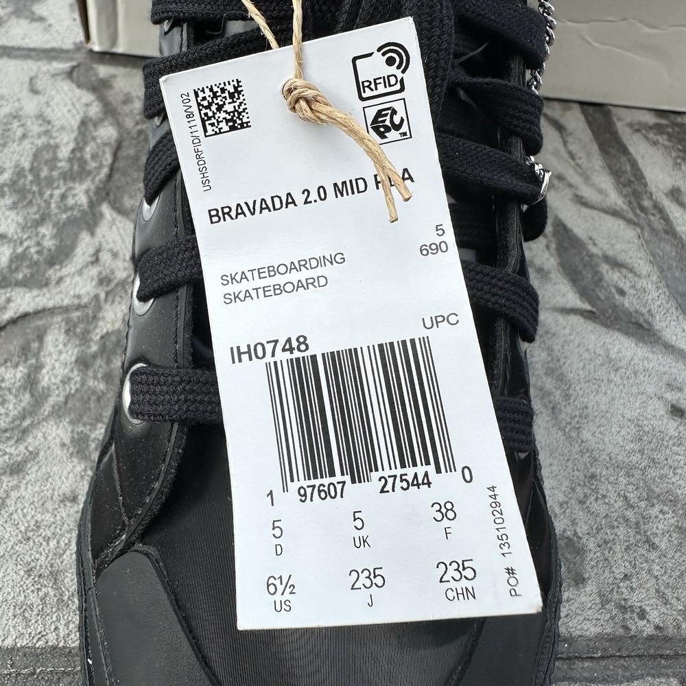 NEW Adidas Women's 6.5 Grunge Bravada 2.0 Shoes Mid Platform Black Chain Sneaker - Picture 6 of 7